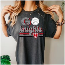 Load image into Gallery viewer, Harker Heights volleyball faux glitter volleyball design.
