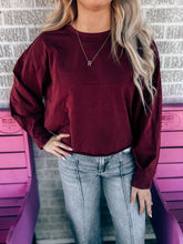 Load image into Gallery viewer, Mineral Washed Casual Long Sleeve Top
