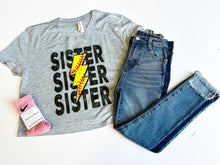 Load image into Gallery viewer, Baseball Mama Lightning bolt custom name and number tee
