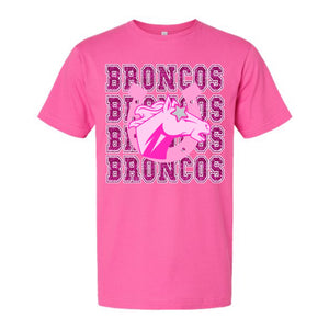 Broncos Pink Faux Glitter Design