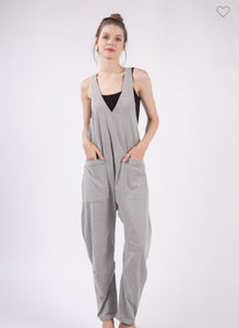 Knit jumpsuit w/ pockets