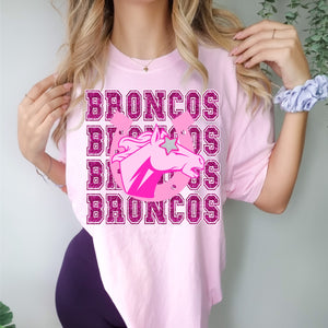 Broncos Pink Faux Glitter Design