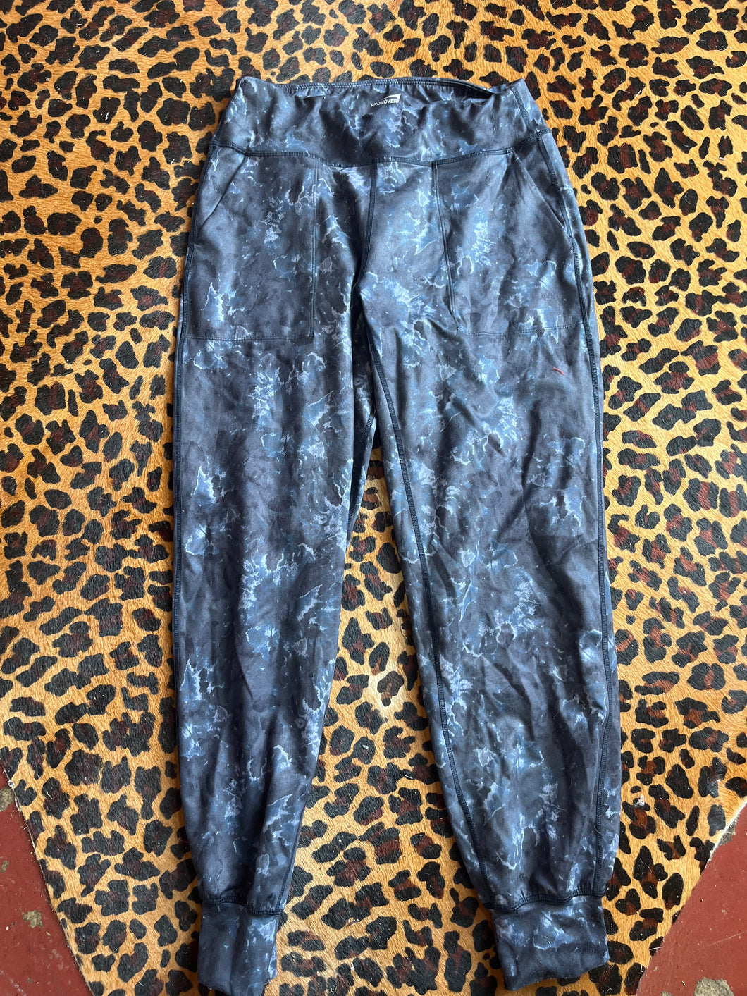 Black and grey tie die promover Leggings, Large
