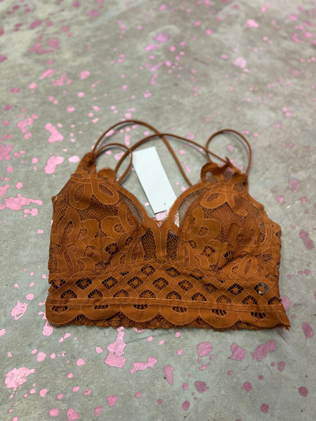 burnt orange Zenana Bralette, Small