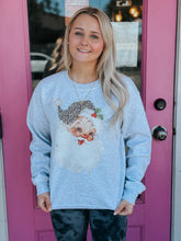 Load image into Gallery viewer, Reversible gray Christmas sweatshirt retro
