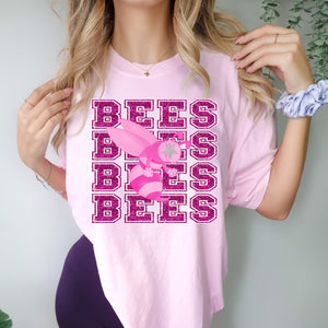 Bees Pink Faux Glitter Design