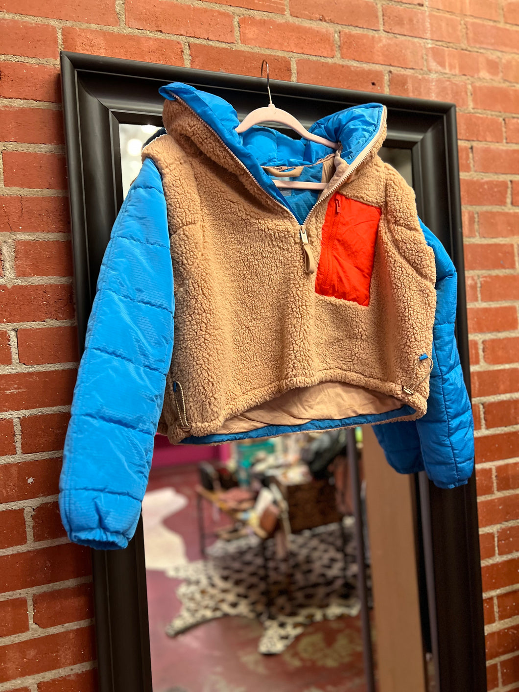 blue/tan Free People Womens Jacket, XS