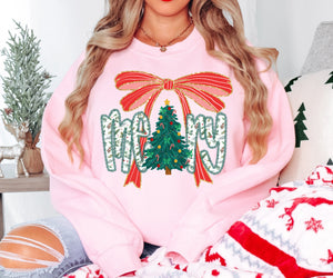 Merry Christmas tree bow