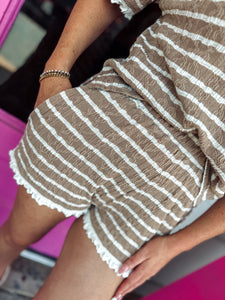 Cable Knit Striped Lounge Set