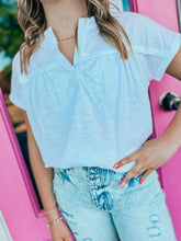 Load image into Gallery viewer, Split neck washed knit top
