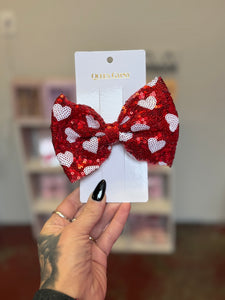 Valentines sequin bow