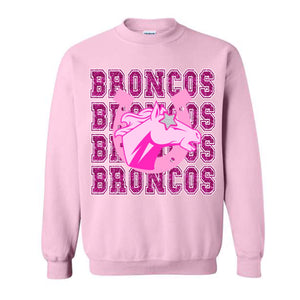 Broncos Pink Faux Glitter Design