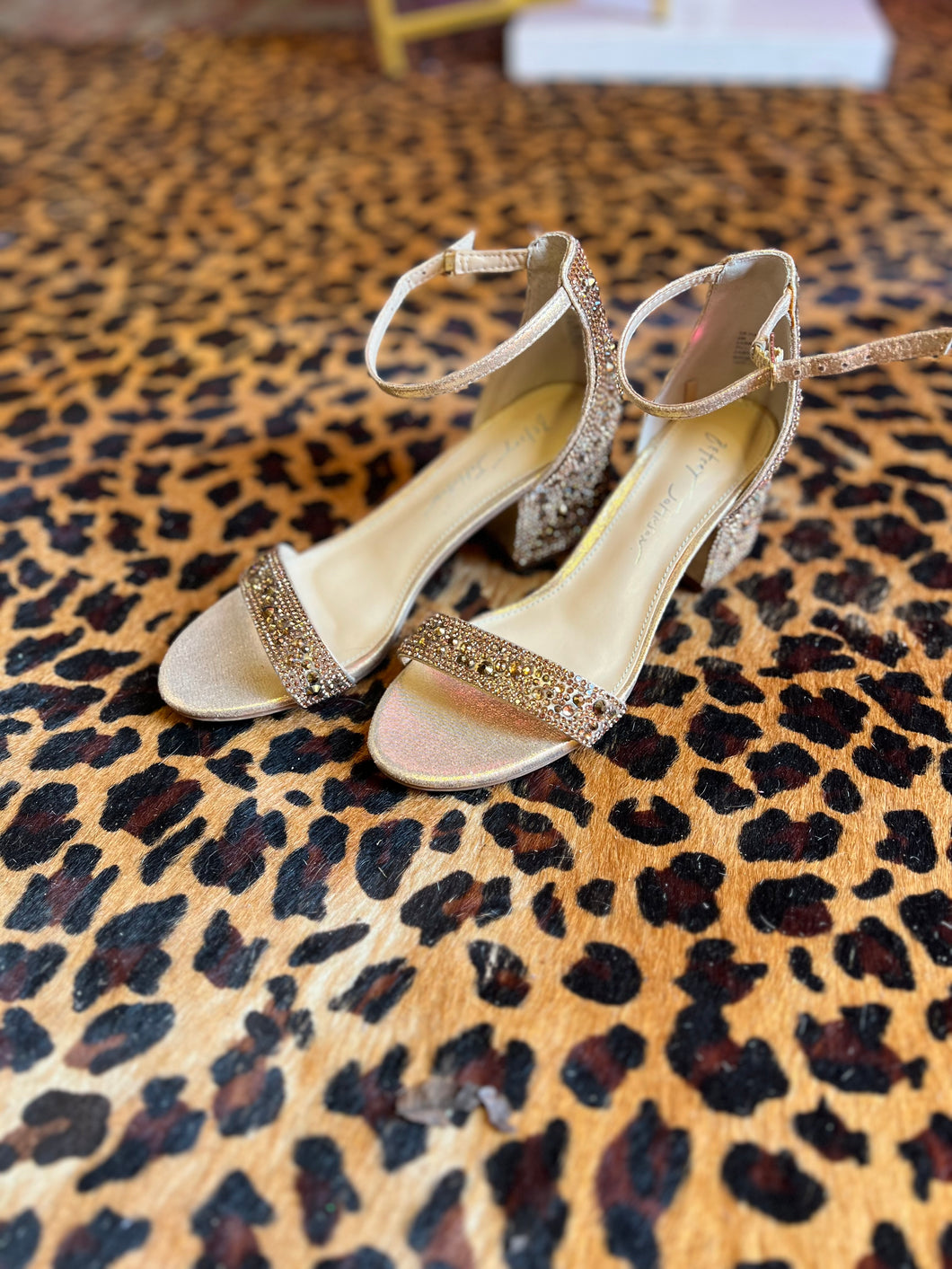 gold sparkles Betsey Johnson Shoes, 6