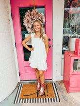 Load image into Gallery viewer, White linen open back dress
