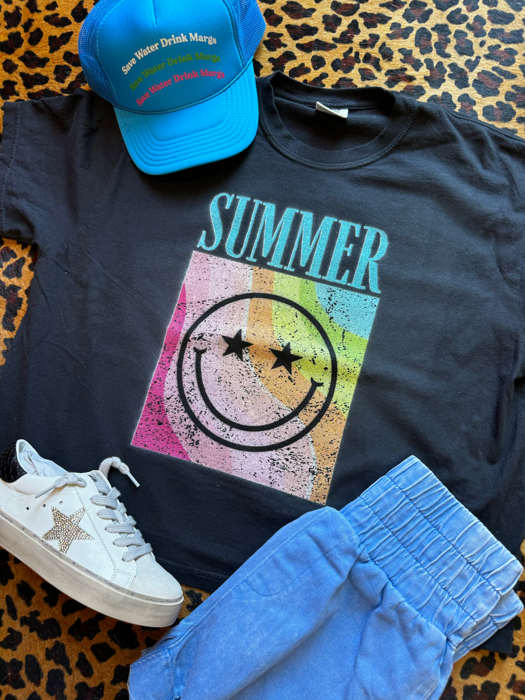 Summer neon crop tee