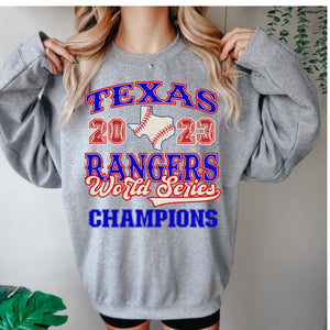 Rangers World Series Champions with Texas Shape