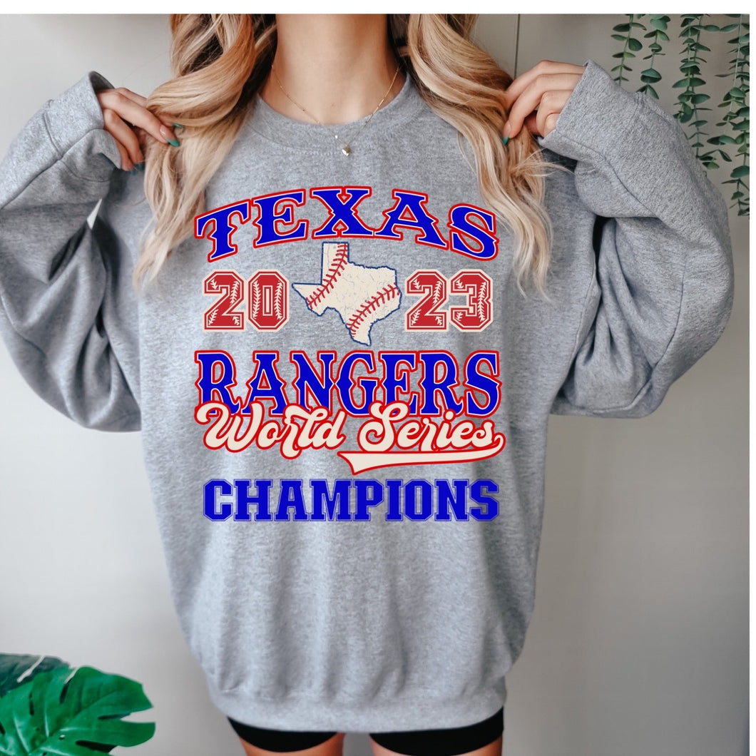Rangers World Series Champions with Texas Shape