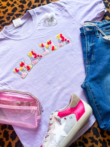 Mama colorful lavender patch crop tee