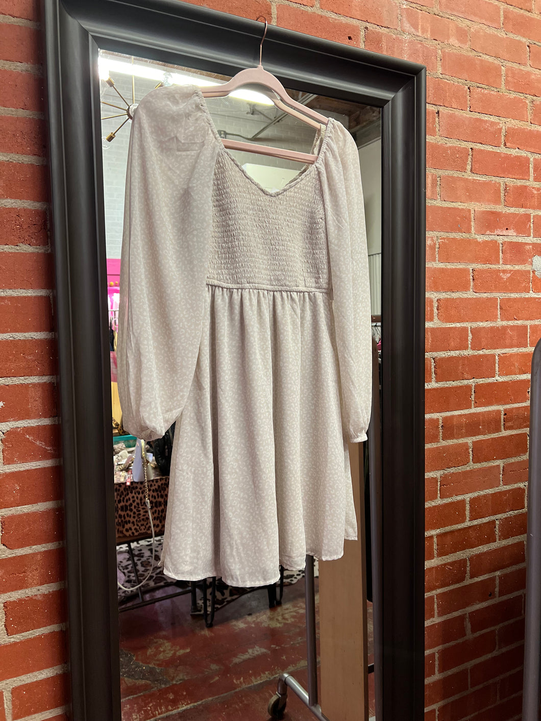 beige Leopard Jessica Simpson Womens Dress, XS