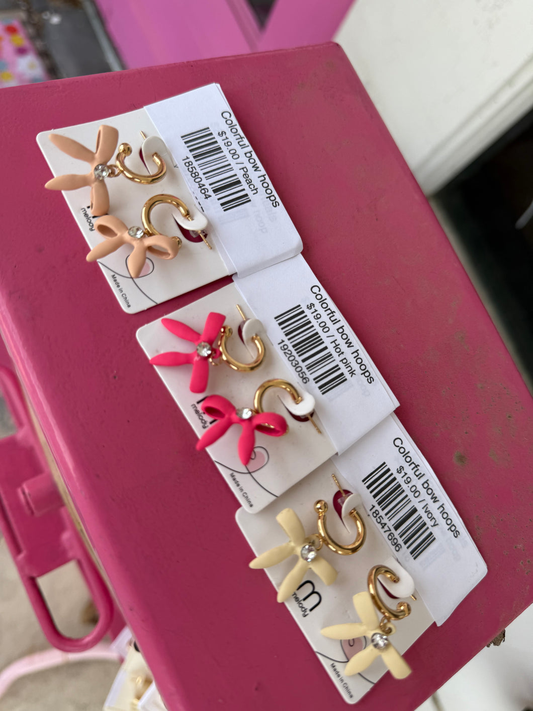 Colorful bow hoops