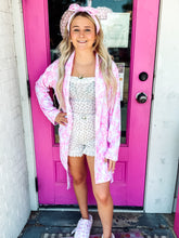 Load image into Gallery viewer, Pink Toile Print Robe &amp; Headband Set

