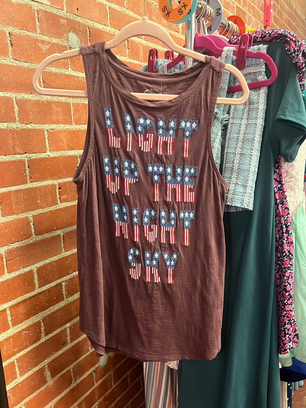 Maroon lucky Womens Tanks, Medium