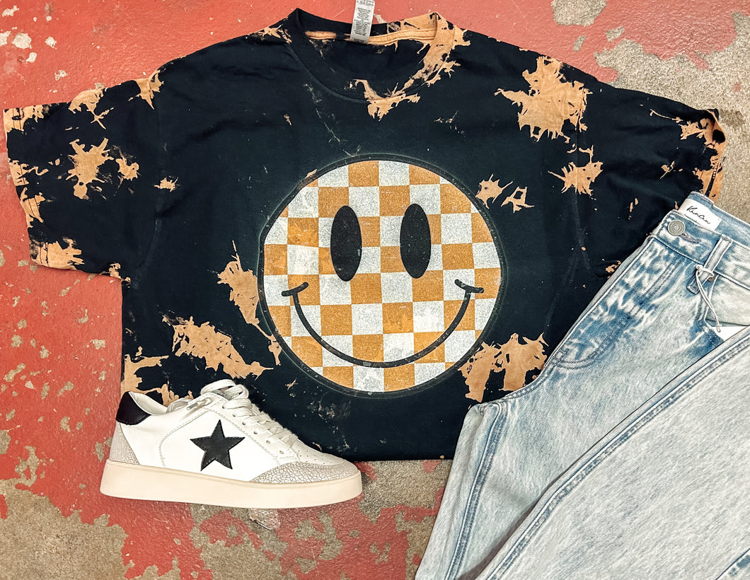 Bleached preppy checkered tee