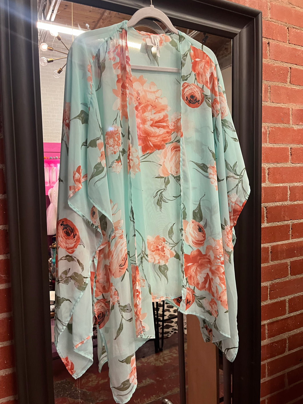 Blue Floral emerald Cardigan, Small