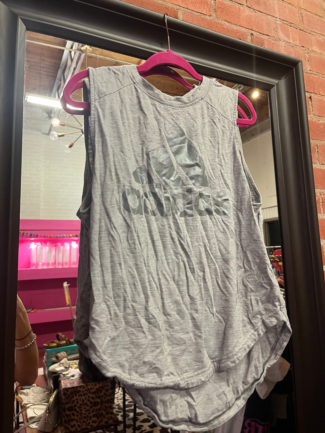 Gray Adidas Womens Tanks, Medium