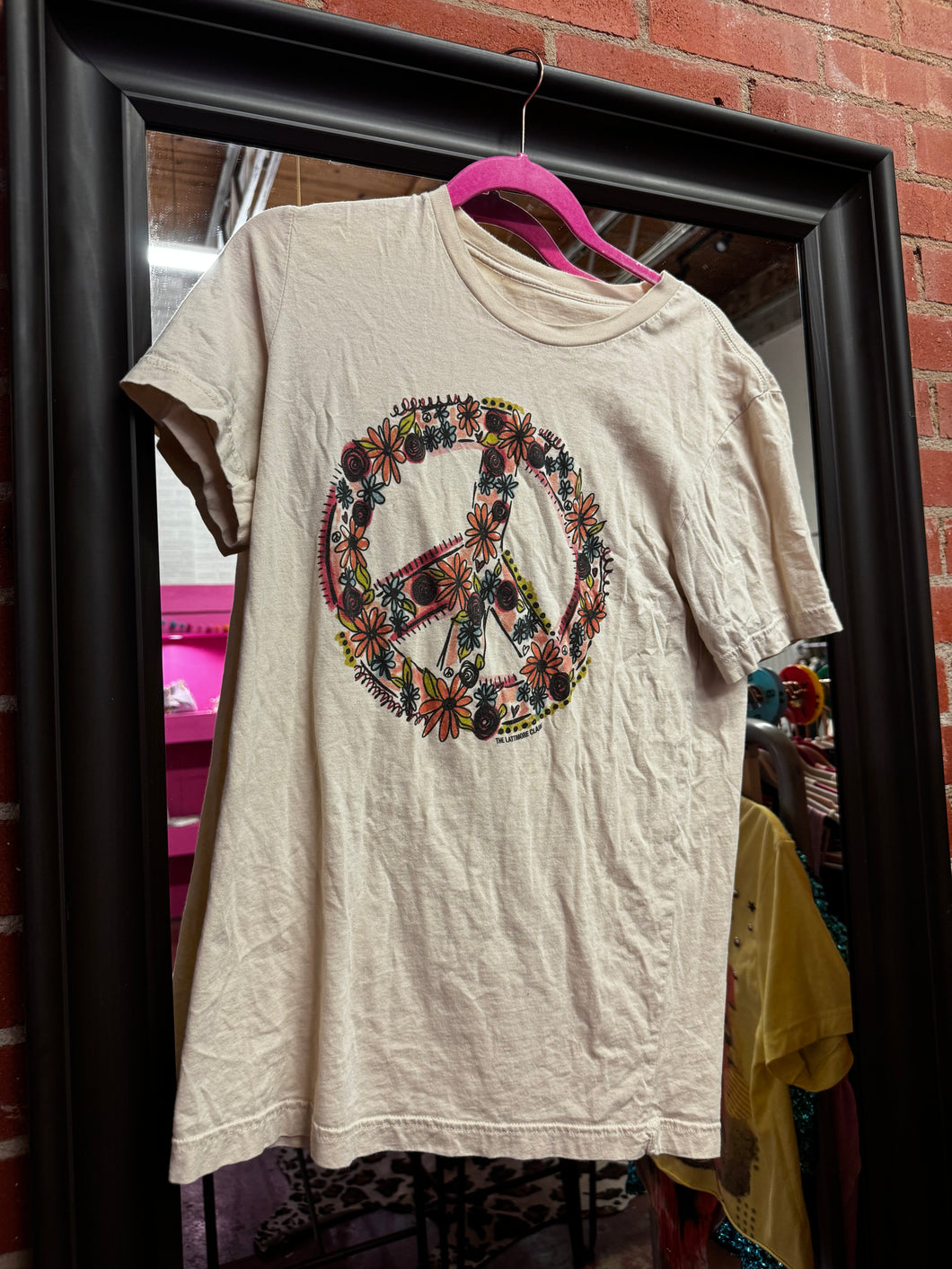 Cream Pink Bulldog Womens Top, Medium