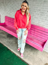 Load image into Gallery viewer, 1/4 zip acid wash crop pullover
