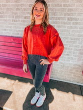 Load image into Gallery viewer, Acid wash crop crewneck
