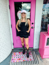 Load image into Gallery viewer, Black tie back romper
