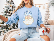 Load image into Gallery viewer, Blue vintage floral Santa
