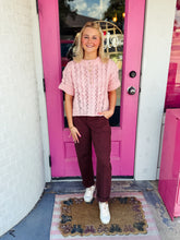 Load image into Gallery viewer, Chocolate High Rise Ankle Cuffed Barrel Pants
