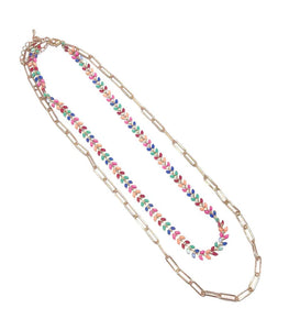 Layered multi color necklace