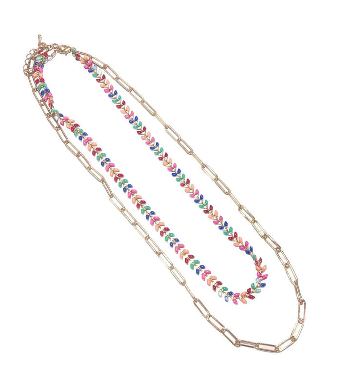 Layered multi color necklace