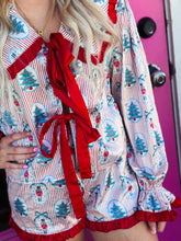 Load image into Gallery viewer, Nutcracker And Christmas Tree Satin Pj Set
