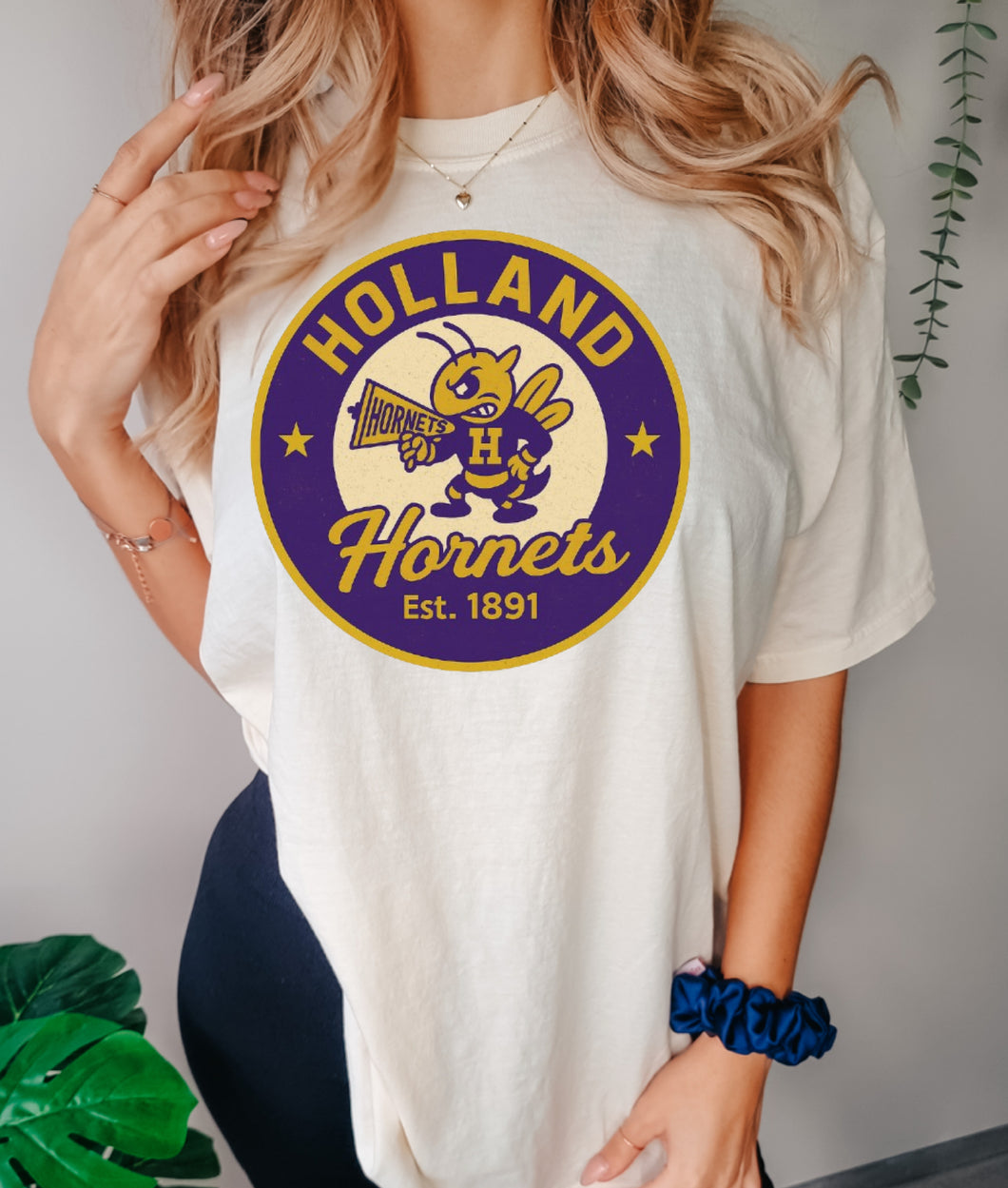 Holland Hornets Circle Retro design