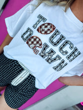 Load image into Gallery viewer, Touchdown Football Gingham Patch Top
