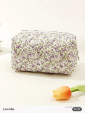 Load image into Gallery viewer, Quilted Floral Cosmetic Pouch Bag
