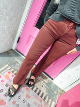 Load image into Gallery viewer, Chocolate Mid Rise Ankle Wide Pants In Lurex Fabric
