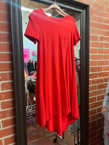 Red LulaRoe Womens Dress, xxs