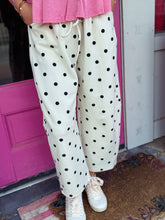 Load image into Gallery viewer, Polka Dot Heavy Scuba Barrel Pants
