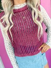 Load image into Gallery viewer, Acid Washed Fishnet Sweater Vest
