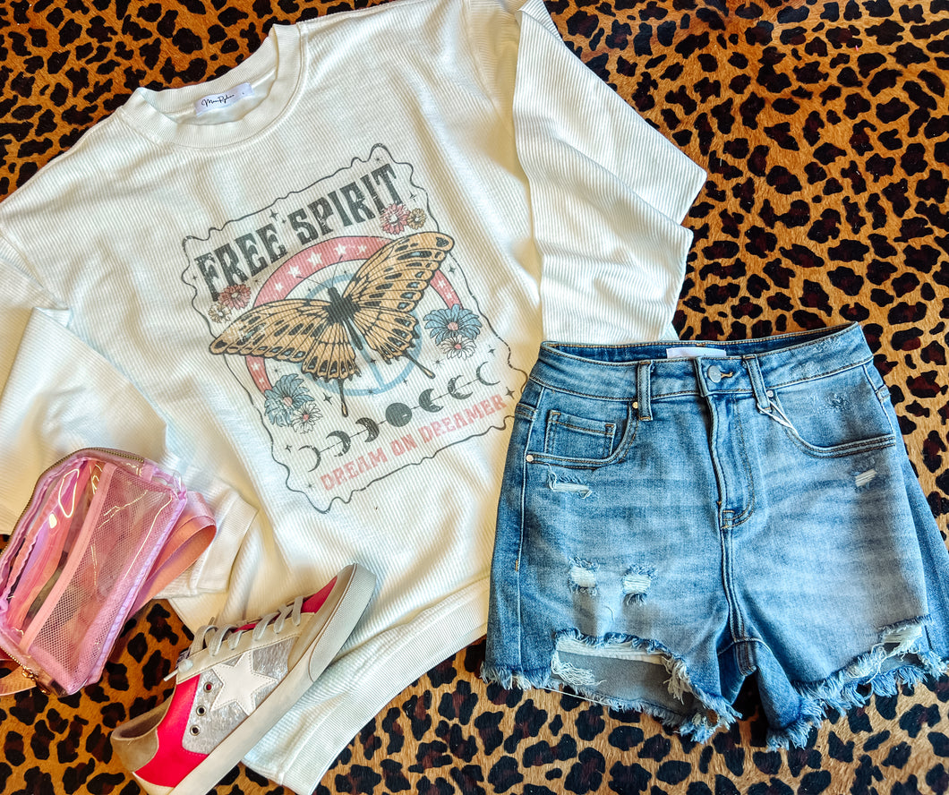 Free spirit corded sweater