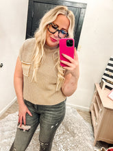 Load image into Gallery viewer, Mock neck short sleeve sweater top
