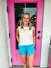 Load image into Gallery viewer, Acid wash elastic waist shorts
