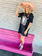 Load image into Gallery viewer, Black Tie dye t-shirt dress
