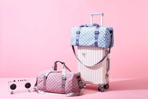 Checkered travel duffle